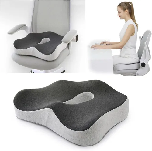 Miniatura 3 de Cojín de asiento de espuma viscoelástica, cojines ergonómicos de espuma viscoelástica grandes, para silla de oficina, asientos de automóvil, avión