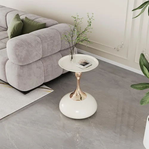 Miniatura 3 de Mesa auxiliar redonda pequeña de metal de lujo para espacios pequeños, mesa de Martini moderna, mesa decorativa para bebidas, mesa de café, mesita