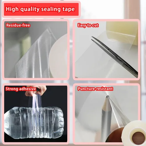 Miniatura 6 de Cinta transparente para sellado de ventanas Birllaid, 5 cm x 21 metros (69 pies), cinta adhesiva para sellado de aire acondicionado de ventana, sin