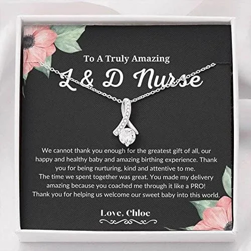 Joyería para tarjetas de mensaje regalos personalizados, regalo para enfermera, trabajo y parto, collar de enfermera, regalo para trabajo y parto,