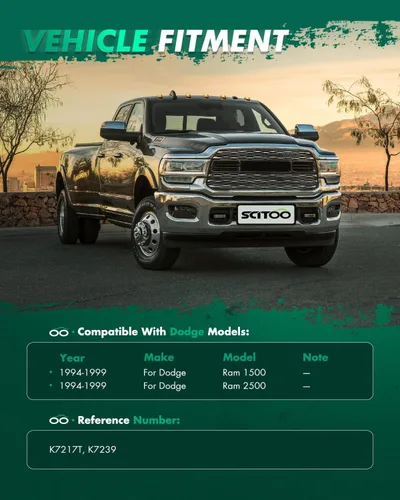 Miniatura 2 de Kit de suspensión de 2 piezas para Dodge Ram 1500 2500 1994-1999 K7239 K7217T de la marca SCITOO