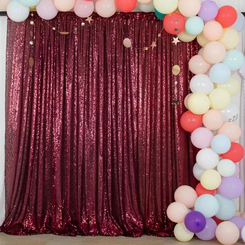 Miniatura 36 de ShinyBeauty PHOTOBOOTH - Fondo de tela de lentejuelas, telón de fondo de boda, telón de fondo óxido, cortinas de lentejuelas, cortinas de Negro