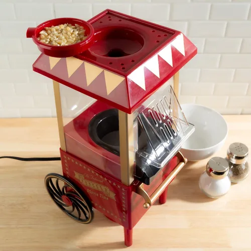 Miniatura 8 de Máquina de Palomitas de Aire - Máquina para Hacer Palomitas de Aire Caliente - Máquina de Palomitas de Mostrador de 6 Tazas Estilo Vintage Sin