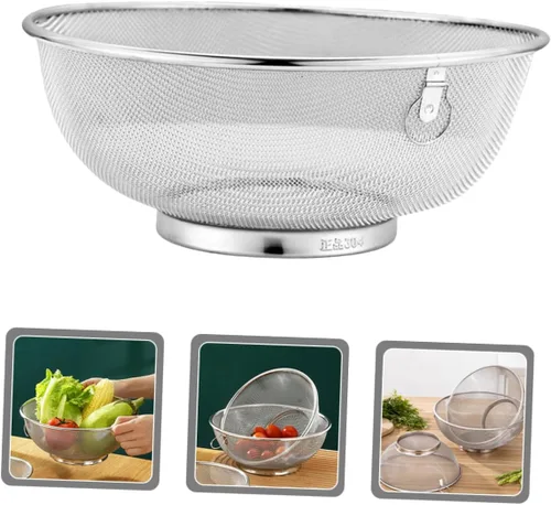 Miniatura 2 de Outanaya Colador de arroz Colador Colador de Metal Filtro de malla fina de acero inoxidable Filtro 7.9 in de diámetro