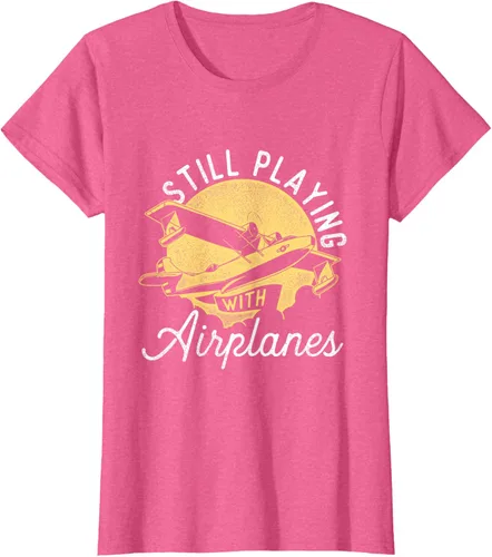 Miniatura 61 de Still Playing With Airplanes - Camiseta de control remoto RC Avión Piloto, Negro