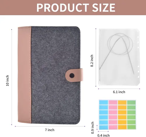 Miniatura 2 de Estuche circular de agujas de tejer de 10 x 7 pulgadas para guardar agujas de tejer (no incluye accesorios)