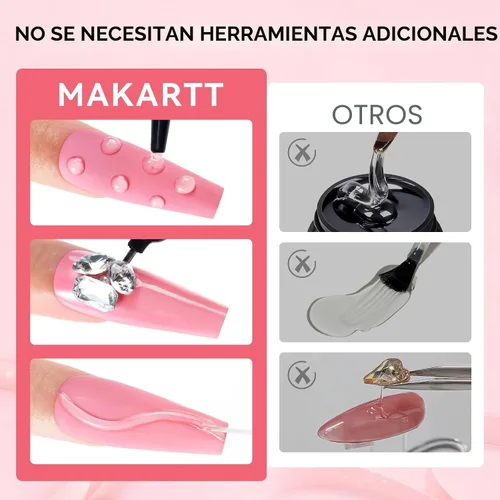 Miniatura 8 de Makartt Juego de Pegamento de Pedrería para Uñas - Pegamento de Gel para Uñas para Pedrería, Diseño de Arte 3D Adhesivo Súper Fuerte para Dijes