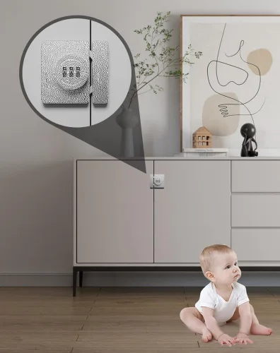 Miniatura 4 de ETEKJOY Cerradura sin llave para gabinete de 3 dígitos con combinación para puerta batiente/corredera, cajón, armario, casillero, caja de madera