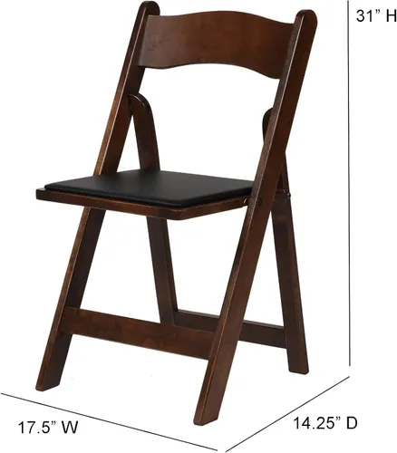 Miniatura 3 de Silla plegable acolchada de madera clásica americana