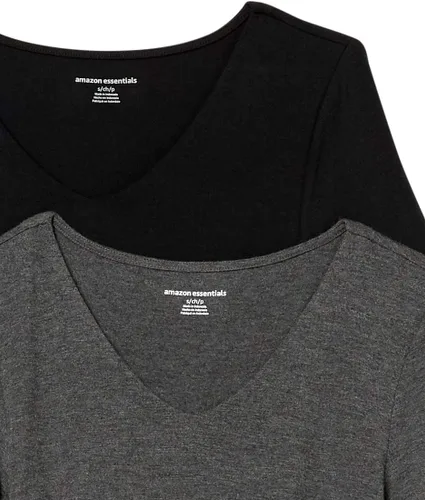 Miniatura 6 de Tienda Essentials Camiseta de maternidad de manga corta con cuello en V para mujer, paquete de 2