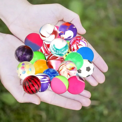 Miniatura 4 de Pllieay 24 bolas rebotantes pequeñas para niños, bolas de goma de 0.98 pulgadas (0.984 in), relleno de bolsas de fiesta de colores mixtos