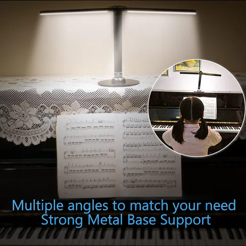 Miniatura 4 de NUNET Lámparas LED de escritorio para oficina en casa, lámpara de piano para piano vertical, lámparas de escritorio de aluminio giratorias con Negro