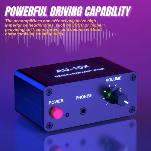 Miniatura 3 de Preamplificador de fono, mini preamplificador de audio estéreo, amplificador de auriculares, preamplificador de fonógrafo para preamplificador
