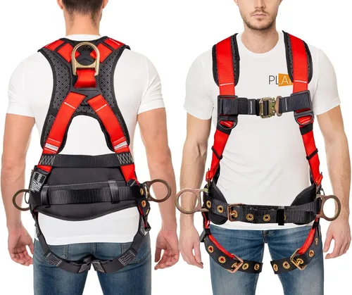 Miniatura 8 de Palmer Safety Hammerhead - Arnés de seguridad acolchado de 5 puntos, pecho QCB, correas de patas con hebilla de lengua, anillos en D traseros y Negro