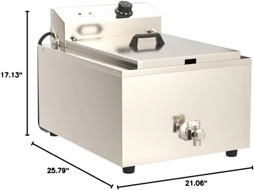 Miniatura 7 de 110V embudo poco profundo industrial torta freidora acero inoxidable monocilindro con 2 anillos