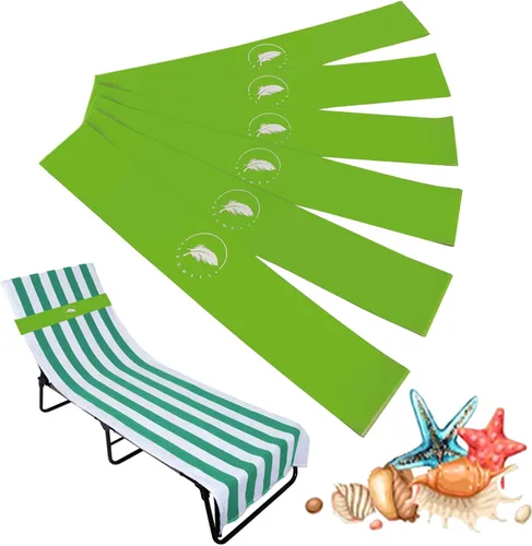 Miniatura 13 de Bandas de toalla (paquete de 6) - Clips elásticos para toallas de playa y crucero para sillas de playa, piscina, salón, portadores de toallas
