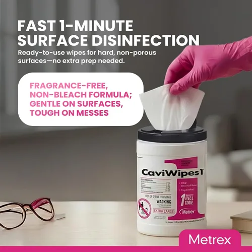 Miniatura 6 de Metrex CaviWipes1 Toallas desinfectantes de superficie XL – Toallitas desinfectantes no tejidas duraderas para superficies duras y no porosas