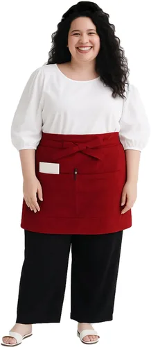Miniatura 11 de King Mills Delantales unisex de cintura/media para servidor de bistró con bolsillos. Delantal talla grande XL XXL o cintura W40+, extra grande