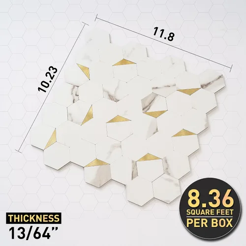 Miniatura 4 de Azulejo hexagonal para despegar y pegar (muestra de muestra: 5 x 4 pulgadas)