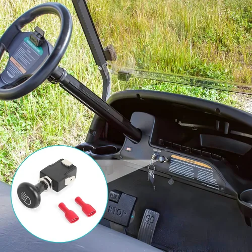 Miniatura 5 de 10L0L Botón de interruptor de faros delanteros para carrito de golf para Yamaha, Club Car, EZGO, estilo Push Pull Style, interruptor de luz