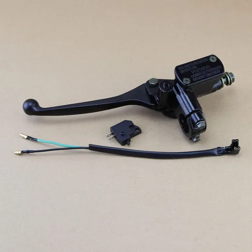 Miniatura 5 de Ensamble de cilindro maestro de freno de motocicleta mokuo para lado izquierdo con palanca de freno, agujero para retrovisor de 8 mm y manillar