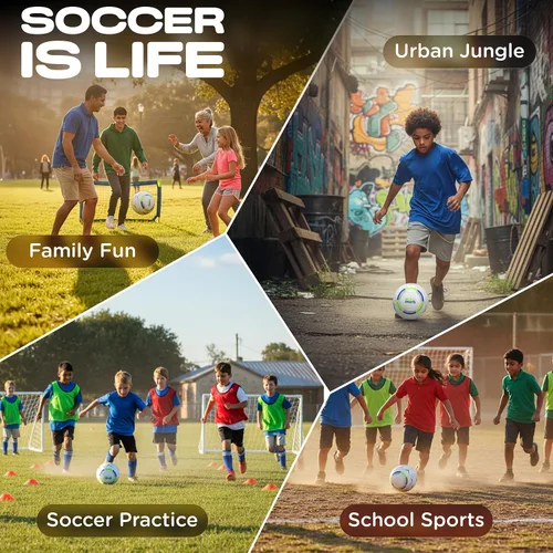 Miniatura 8 de Eco Sports Soccer Ball, Size 3, 4, & 5 PVC Free, Recycled TPU Material, Long Air Retention for Practice & Games BPA Free Non Toxic, Better Balls