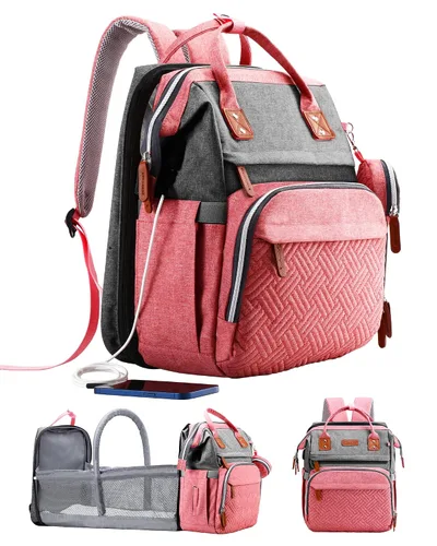 Miniatura 14 de ISMGN Mochila para pañales con cambiador, bolsa de pañales grande, bolsa de bebé, bolsa de pañales negra, negra
