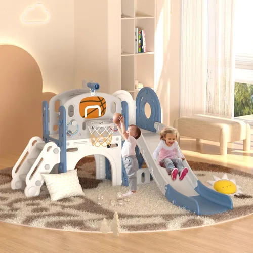 Miniatura 7 de XJD Conjunto de Tobogán 8 en 1 para Niños Pequeños, Tobogán para Niños de 1+ Años, Conjunto de Juego de Tobogán Escalador para Niños Pequeños