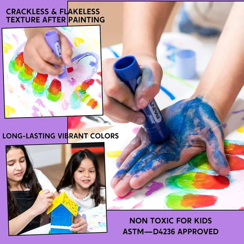 Miniatura 4 de JOYIN Palos de pintura de témpera lavables de 36 colores, suministros de arte, pintura para niños, secado rápido y proyecto de arte sin ensuciar