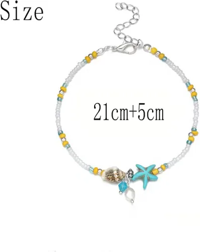 Miniatura 4 de Tobilleras de cadena de estrellas de mar, tobilleras para pies de playa, para mujeres y niñas