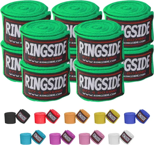 Miniatura 11 de Ringside Mexican Style Boxing Hand Wraps (Pairs) - 180" Semi-Elastic Cotton Blend Wrist Support with Thumb Loop for MMA, Muay Thai, Kickboxing