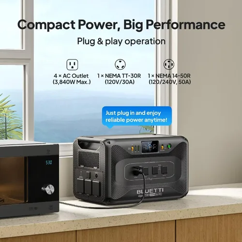 Miniatura 3 de BLUETTI Apex 300 - Estación de energía portátil, generador solar de 2764.8 Wh con batería de reserva con 6 salidas de CA de 3840 W
