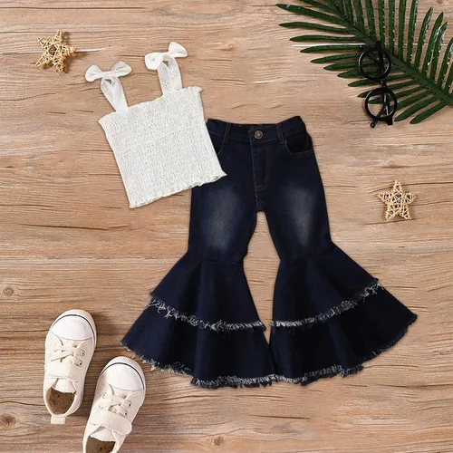 Miniatura 3 de TBUIALL Traje verde bebé niña ropa de bebé niña algodón orgánico niña 3 años regalos bebé niña trajes 0 3 niña de flores D