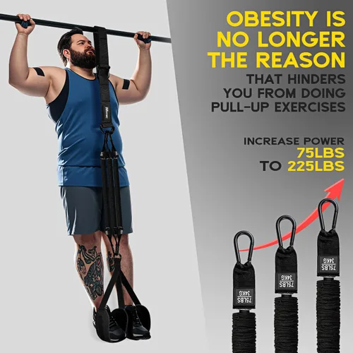 Miniatura 3 de HOXWC Bandas de Asistencia para Flexiones, Banda de Resistencia Ajustable de Alta Resistencia para Flexiones, 3 Bandas de Flexiones, Tejido Cómodo