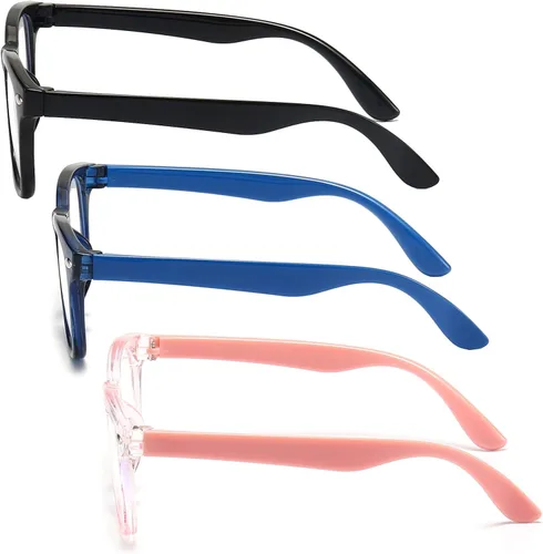 Miniatura 3 de FANNYGO Paquete de 3 gafas de bloqueo de luz azul para niños, gafas de lectura para computadora para niños y niñas de 3 a 9 años