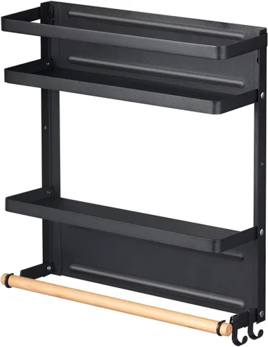 Miniatura 7 de Organizador Magnético de Estante de Especias de Un Solo Nivel para Refrigerador, Estante de Almacenamiento de Especias, Fácil de Instalar en el Lado