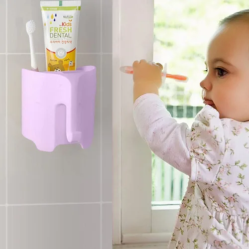 Miniatura 7 de Soporte para cepillos de dientes para niños, lindo soporte para cepillos de dientes de elefante para niños, soporte para pasta de dientes para baño