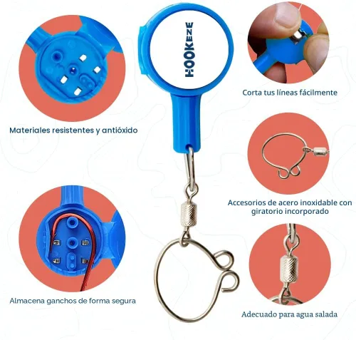 Miniatura 3 de HOOK-EZE Herramienta para atar nudos de pesca Protege de los anzuelos de pescado Ata nudos de pesca fácilmente Gadgets geniales para Verde