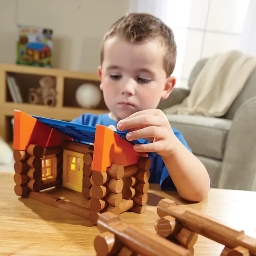 Miniatura 7 de LINCOLN LOGS - Cabaña de Oak Creek - 137 piezas - Troncos de madera real - Edades 3+ - Mejor set de regalo de construcción retro para niños/niñas