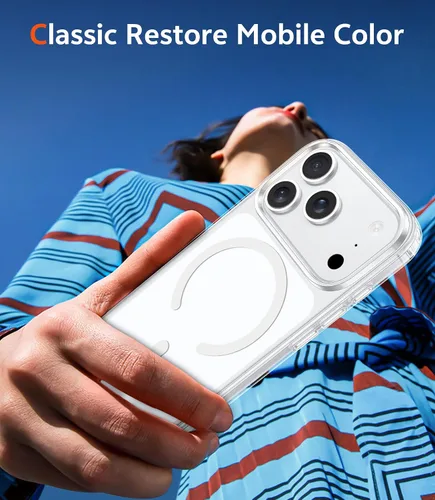 Miniatura 1447 de FNTCASE Funda para iPhone 13 Pro-Max: Fundas magnéticas transparentes compatibles con Magsafe Slim anti amarillamiento protección contra caídas