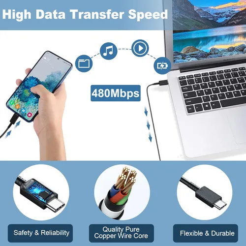 Miniatura 69 de Cargador USB C, carga rápida súper rápida de 25 W tipo C y cable de carga USB C de 6,6 pies para Samsung Galaxy S25/S25 Ultra/S25+/S24/S24