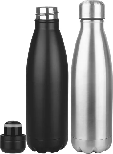 Miniatura 23 de OWS - Botellas de agua aisladas de 17 onzas a granel paquete de 1/2/4 botellas de agua deportivas de metal, botella de doble pared al vacío sin BPA