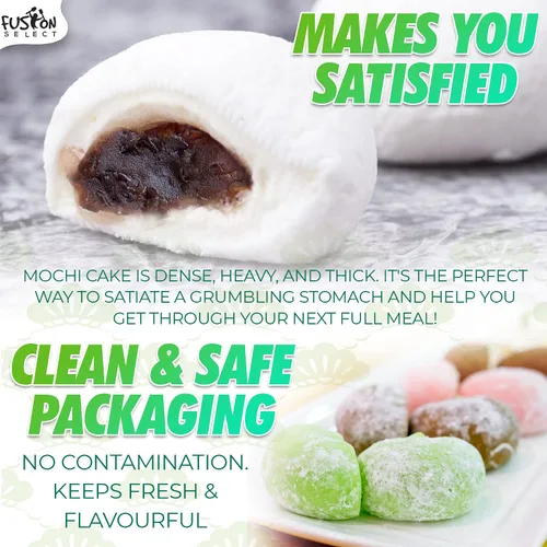 Miniatura 8 de Fusion Select Mochi Daifuku Snacks – Pasteles de arroz tradicionales japoneses con relleno – Postres dulces asiáticos saborizados para la familia