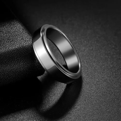 Miniatura 60 de Anillos giratorios para la ansiedad para hombre, anillos clásicos de cadena para mujeres y adultos, anillo de acero de titanio