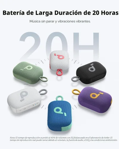 Miniatura 2 de Soundcore Select 4 Go de Anker Parlante Bluetooth para ducha, impermeable/a prueba de polvo IP67, portátil, inalámbrico, tiempo de reproducción