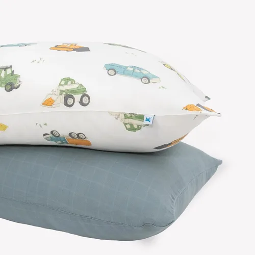 Miniatura 12 de Little Unicorn Paquete de 2 fundas de almohada estándar, tela de muselina súper suave y transpirable, cierre de sobre cómodo, para cuna y cama