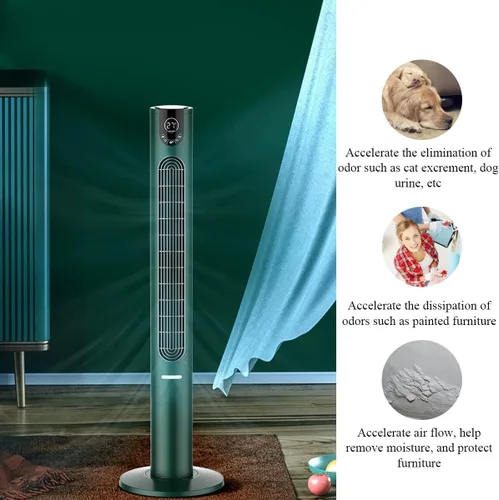 Miniatura 4 de Ventilador de torre con control remoto, ventilador inteligente para dormitorio con oscilación de 105°, ventilador sin aspas con opciones de 6