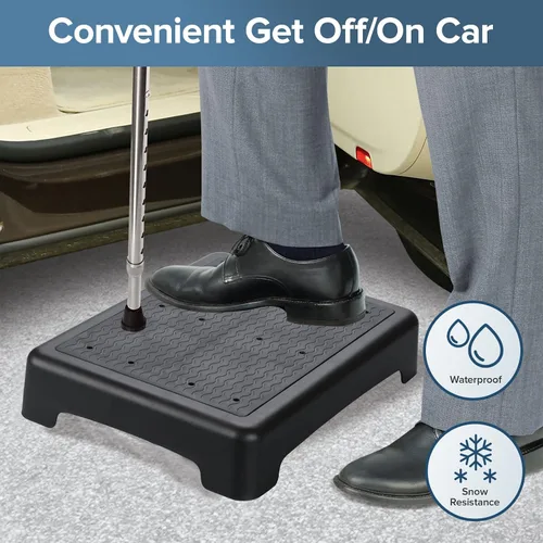 Miniatura 7 de Taburete móvil, plataforma antideslizante para interiores y exteriores, ayuda de escalera portátil para adultos y personas mayores para escaleras