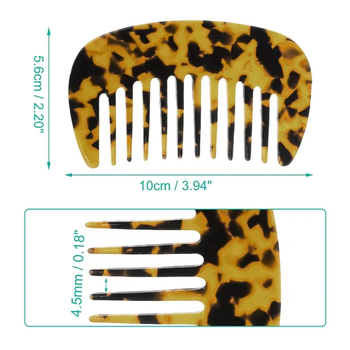 Miniatura 4 de VOCOSTE Mini peine para el cabello de dientes anchos, peine antiestático de tamaño de bolsillo para cabello grueso y rizado, cuidado del cabello
