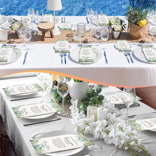 Miniatura 5 de Yeaqee Paquete de 100 servilletas de boda, 2 capas de Mr & Mrs para cena, servilletas doradas para recepción, toallas decorativas desechables